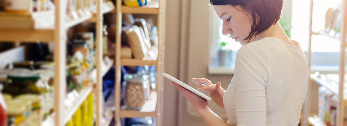 woman looking at inventory